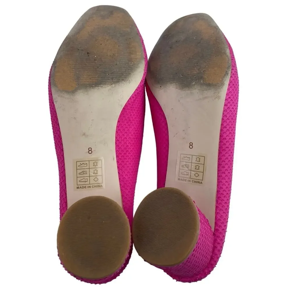 Intentionally Blank Women's Pink Closed Toe Slip On Heeled Mules Clogs Size 8